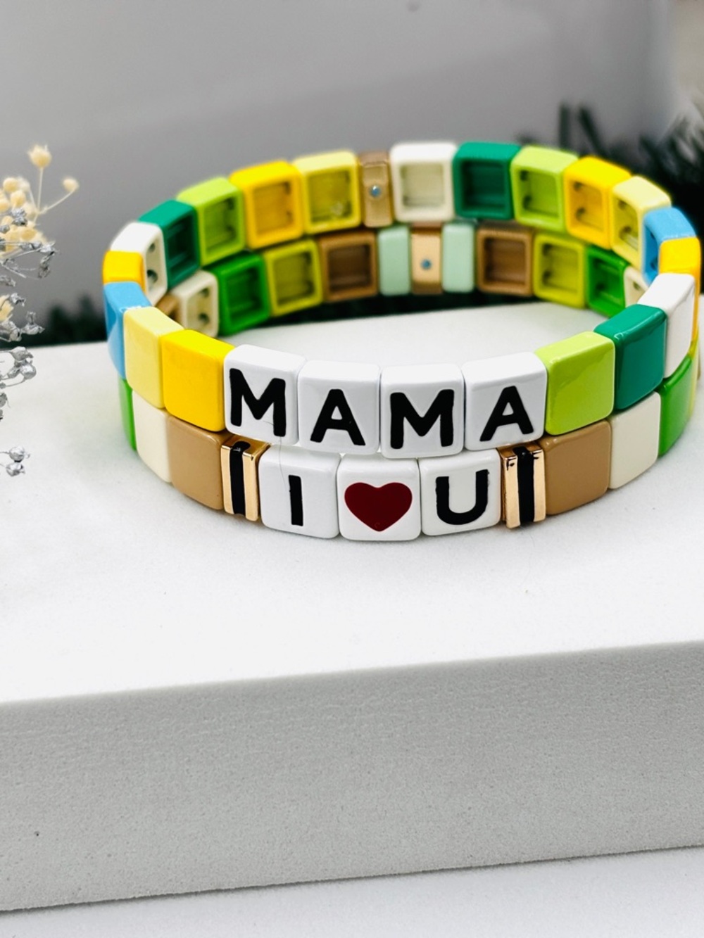 ROXANNE ASSOULIN “I LOVE U MAMA”BRACELET Set of two